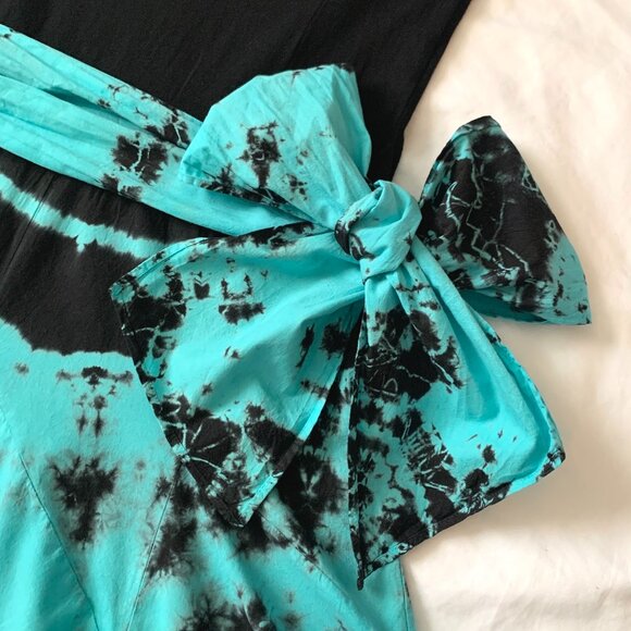 Vintage 90’s Punk Goth Whimsigoth Black Teal Dress Witch Sultry Fairy Rad - Picture 11 of 16